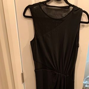 Halston Heritage Black Long Dress - Mesh Cutouts